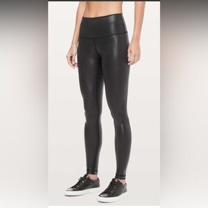 Lululemon Wunder Under Tights in black foil